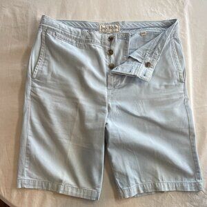 Jack Wills Baby Blue Button‑Up Cotton Shorts – Size 32 (Like New)